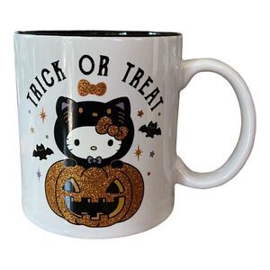 NEW!! Hello Kitty Halloween Black Cat Trick or Treat Mug
